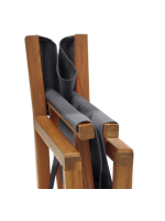 BAILA Chaise de metteur en scène pliante avec accoudoirs pour l'extérieur en bois massif