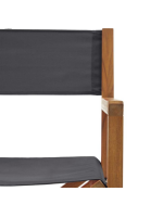 BAILA Chaise de metteur en scène pliante avec accoudoirs pour l'extérieur en bois massif