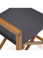 BAILA Chaise de metteur en scène pliante avec accoudoirs pour l'extérieur en bois massif