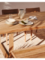 ACAR fixed table 180x90 or 220x100 cm all in solid teak wood for indoor or outdoor use