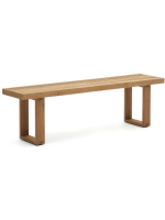 ACAR banc 170 o 210 cm en bois de teck massif avec assise à lattes pour intérieur ou extérieur