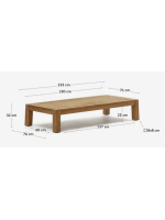 ILARY 150x70 mesa de centro en madera de teca para terraza jardín fuera de casa o contrato