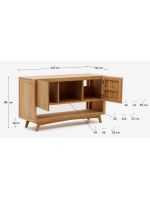 AWAYANA mobile sideboard 140X80h in solid teak wood