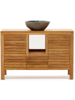 MEDINA mobile sideboard 120x80h in solid teak wood