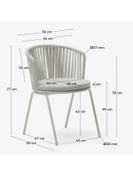 ACEM scelta colore sedia in corda e in metallo verniciato per interno ed esterno giardino terrazzi