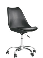 ATTAK scelta colore in polipropilene cuscinetto in ecopelle sedia da scrivania in metallo cromato con ruote piroettanti
