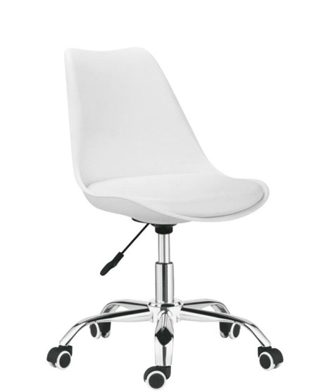 ATTAK scelta colore in polipropilene cuscinetto in ecopelle sedia da scrivania in metallo cromato con ruote piroettanti