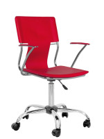 ARGHEL fauteuil de bureau pivotant à roulettes et hauteur réglable en éco-cuir blanc ou rouge ou noir