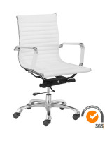 NIAGARA swivel office armchair with wheels and adjustable height in white or black eco-leather