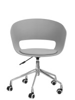 ABREX chaise de bureau pivotante à roulettes et hauteur réglable en éco-cuir blanc ou noir