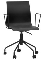 PRETTY swivel office chair with wheels and adjustable height in white or black in polypropylene