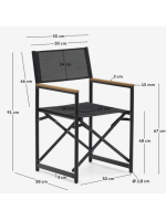 BEKER Klappstuhl aus weißem oder schwarzem Aluminium für Gartenterrassen Hotelbars Restaurantss