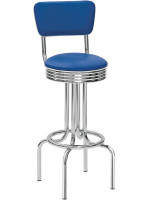 HOLLY in eco-leather choice of color and chromed metal legs swivel stool from the 60s