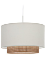 ADELAIDE lampshade for suspension lamp in white cotton and bamboo