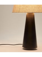 JEWEL table lamp in black metal and linen shade