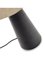 JEWEL table lamp in black metal and linen shade