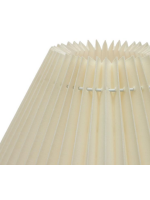 GIOVI Lámpara de sobremesa de madera maciza de caucho y pantalla plisada beige