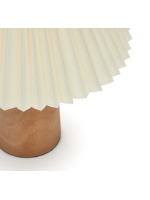 GIOVI in solid rubber wood and beige pleated lampshade table lamp