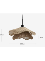 BALAIR plafonnier pour lampe à suspension en fibre naturelle de jute et métal noir