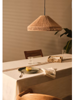 VANG Lampshade for suspension lamp in jute natural fiber and black metal