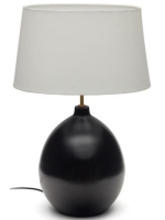 ALIAS table lamp in black metal and white fabric shade home design