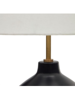 ALIAS lampe à poser en métal noir et abat-jour en tissu blanc home design