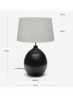ALIAS lampada da tavolo in metallo nero e paralume in tessuto bianco design casa