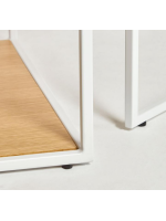 FLINT set de 2 tables basses en placage chêne et structure en métal blanc