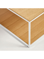 ACABA coffee table 80x80 cm in oak veneer and white metal structure