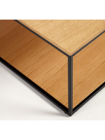 CLOE coffee table 80x80 cm in walnut or oak veneer and black metal structure