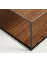 SUMI coffee table 110x60 cm in walnut or oak veneer and black metal structure