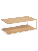 PULL coffee table 110x60 cm in oak veneer and white metal structure