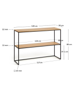 NEIL console cm 120x80 h en placage noyer ou chêne et structure en métal noir