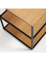 SELF TV unit 160cm in walnut or oak veneer and black metal structure