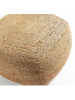 ASTRO 50 x 50 in natural jute bevelled square pouf