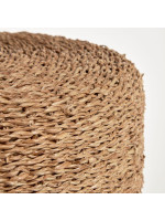 GILDA Ø 40 cm in fibra naturale intrecciata pouf rotondo poggiapiedi