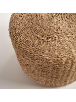 GILDA Ø 40 cm in fibra naturale intrecciata pouf rotondo poggiapiedi