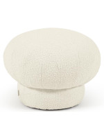 ADIR Ø50 o Ø60 cm pouf design en peau lainée blanche