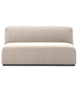 COOL Module canapé 2 places 150 cm bleu ou beige en tissu