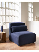 COOL fauteuil ou module 75 cm bleu ou beige en tissu