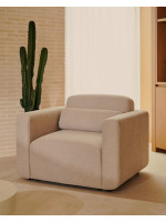 COOL blue or beige armchair or module in fabric