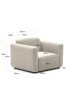 COOL blue or beige armchair or module in fabric