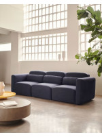 COOL blue or beige 3 seater sofa in fabric 263 cm