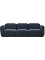 COOL blue or beige 3 seater sofa in fabric 263 cm