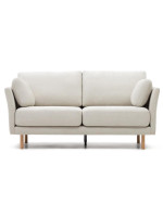 LADY 2-seater sofa 170 cm with natural wood feet and cushions with removable stain-resistant fabric covers