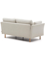 LADY 2-seater sofa 170 cm with natural wood feet and cushions with removable stain-resistant fabric covers