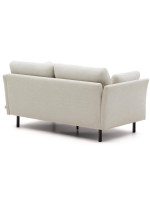 FERES 2-seater sofa 170 cm with black wood feet and cushions with removable stain-resistant fabric covers