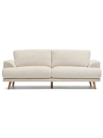 MYGUI 2-seater sofa 210 cm with wood feet and cushions with removable stain-resistant fabric covers