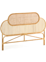 KELY testata per letto matrimoniale da 160 cm in rattan naturale design rustico coloniale