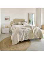 KELY headboard for double bed 160 cm in natural rattan colonial rustic design